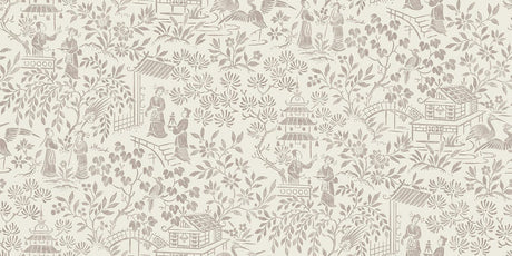Oriental Garden Wallpaper in Cream & Brown, Cocolea Natty & Polly, , ,