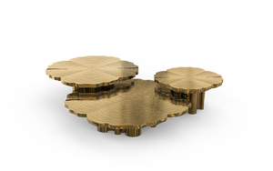 Fortuna Gold Patina Brass Nesting Center Table set, Cocolea, , ,