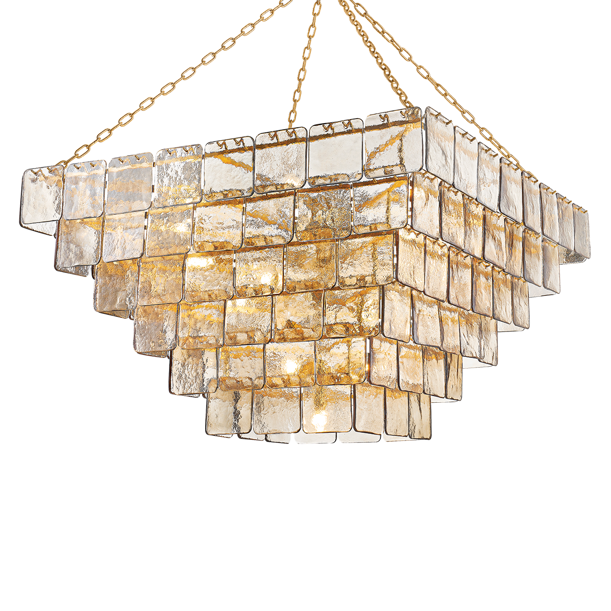 Regal Chandelier by Corbett Lighting in Vintage Gold Leaf