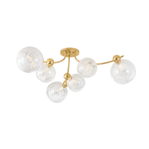 Astraia 6-Light Semi Flush by Corbett Lighting in Vintage Brass
