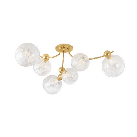 Astraia 6-Light Semi Flush by Corbett Lighting in Vintage Brass