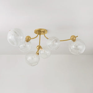 Astraia 6-Light Semi Flush in Vintage Brass – view 3