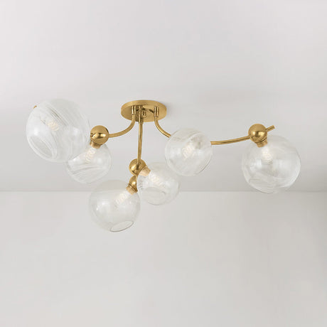 Astraia 6-Light Semi Flush in Vintage Brass – view 2