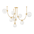 Astraia Chandelier by Corbett Lighting in Vintage Brass