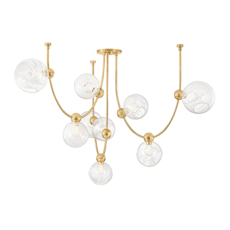 Astraia Chandelier by Corbett Lighting in Vintage Brass