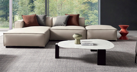 Amalfi Cream Leather Modular Sofa, Cocolea, , ,