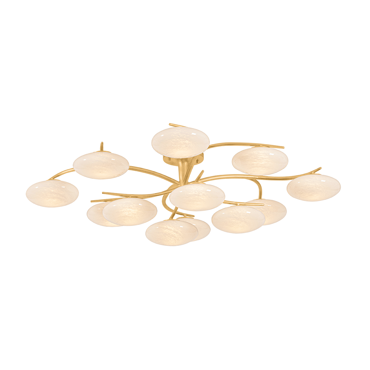 Bayberry 12-Light Close-to-Ceiling by Hudson Valley Lighting in Vintage Gold Leaf