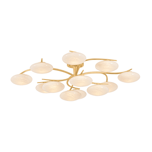Bayberry 12-Light Close-to-Ceiling by Hudson Valley Lighting in Vintage Gold Leaf
