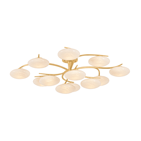 Bayberry 12-Light Close-to-Ceiling by Hudson Valley Lighting in Vintage Gold Leaf