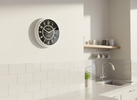 Black & White Decorative Wall Clock | 35cm Quartz – Luxury Logo Style, Cocolea, , ,