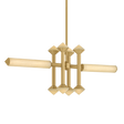 Hydra linear chandelier by Corbett Lighting in Vintage Brass