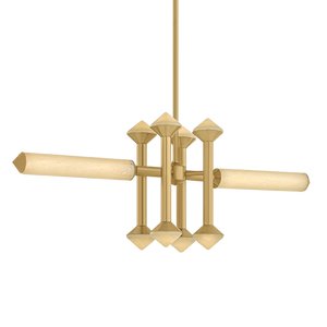 Hydra linear chandelier by Corbett Lighting in Vintage Brass