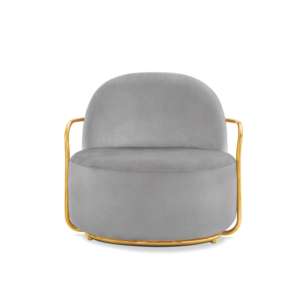 Orion Lounge Chair Blanche Oro, Cocolea, , ,