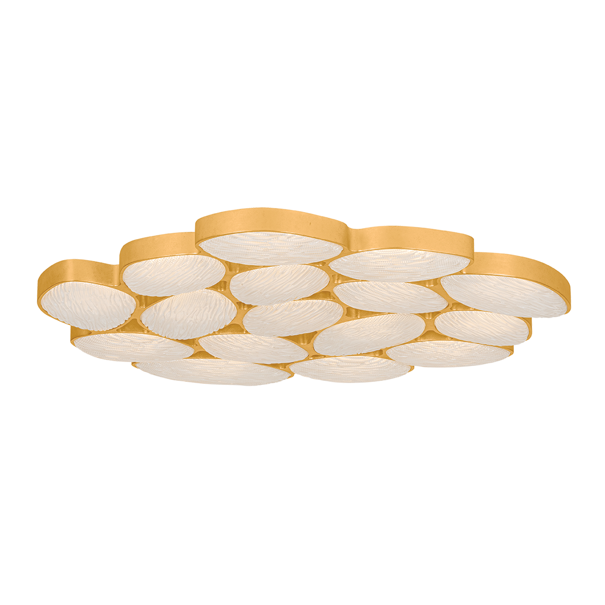 Kitz 16-Light Semi Flush by Corbett Lighting in Vintage Gold Leaf