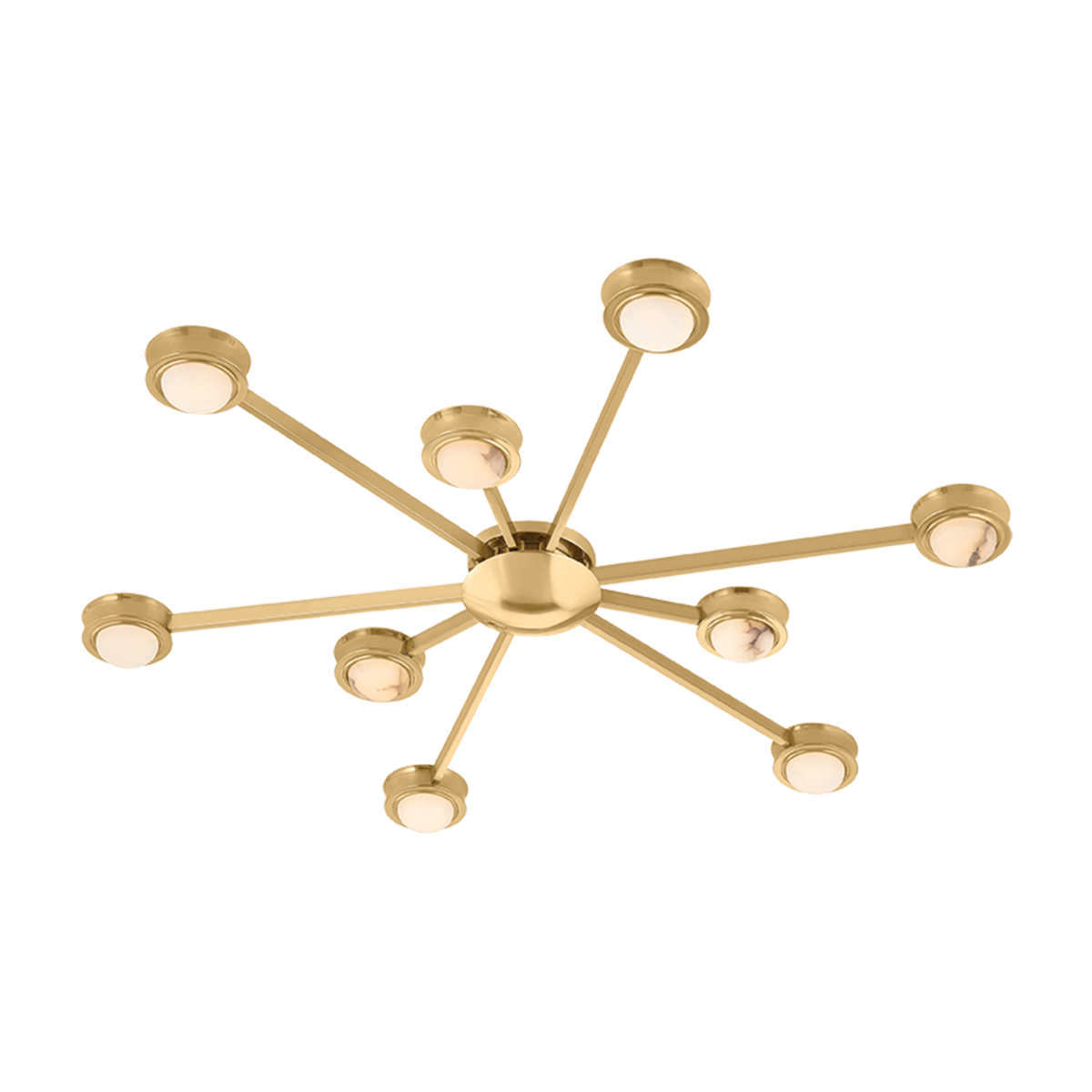 Amon 9-Light Flush Mount by Corbett Lighting in Vintage Brass