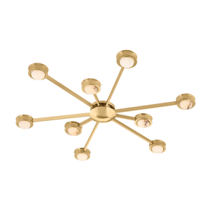 Amon 9-Light Flush Mount by Corbett Lighting in Vintage Brass