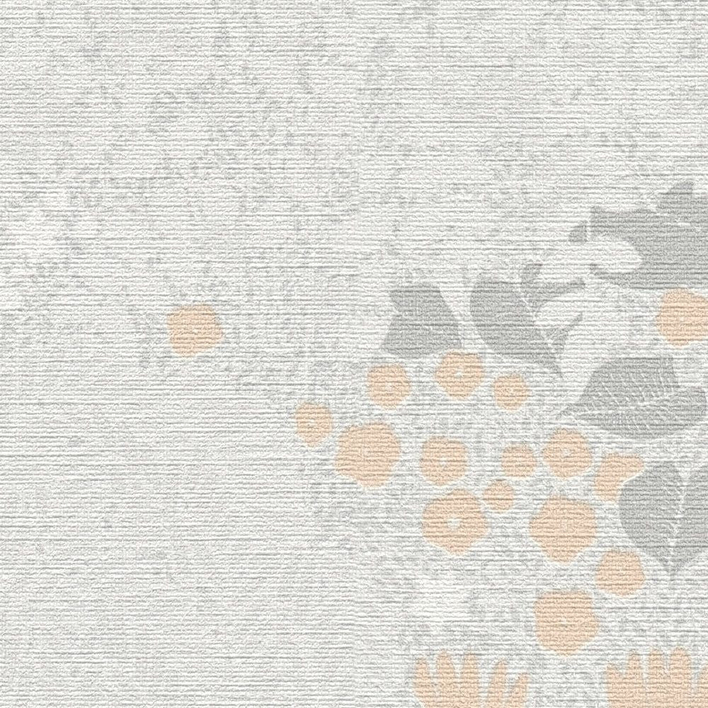 Weeping Tree wallpaper in Grey by Natty & Polly, full pattern view