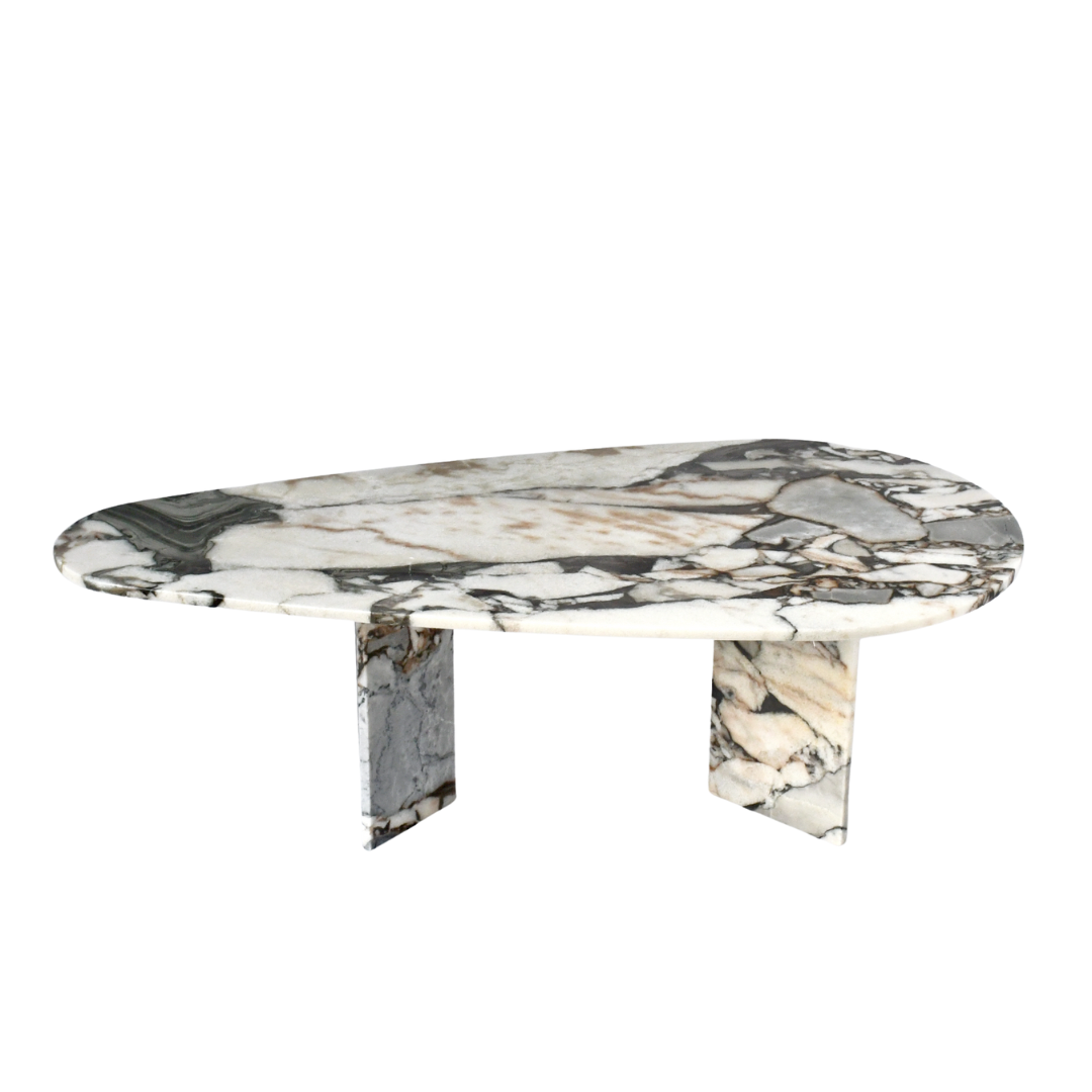 Elle Tear Drop Oval Marble Coffee Table, Cocolea, , ,