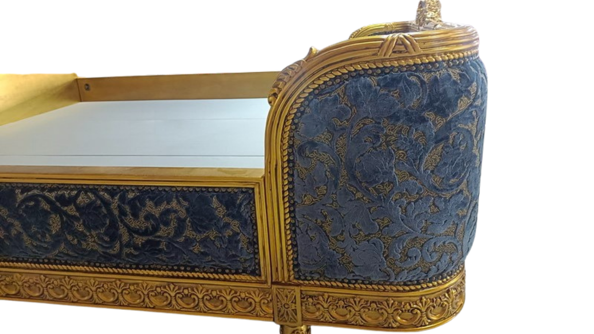 Louis French Style King Carved Gold Leaf Bed, Cocolea, , ,