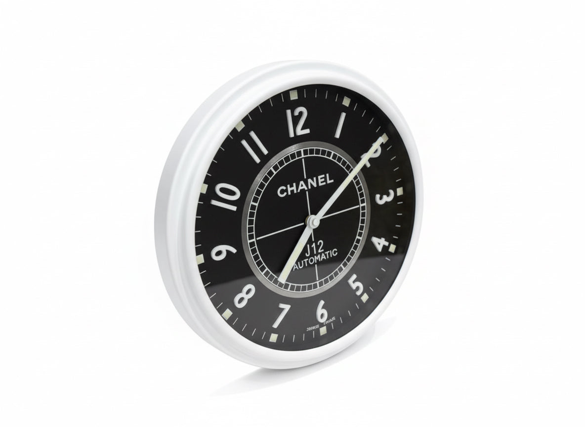 Black & White Decorative Wall Clock | 35cm Quartz – Luxury Logo Style, Cocolea, , ,
