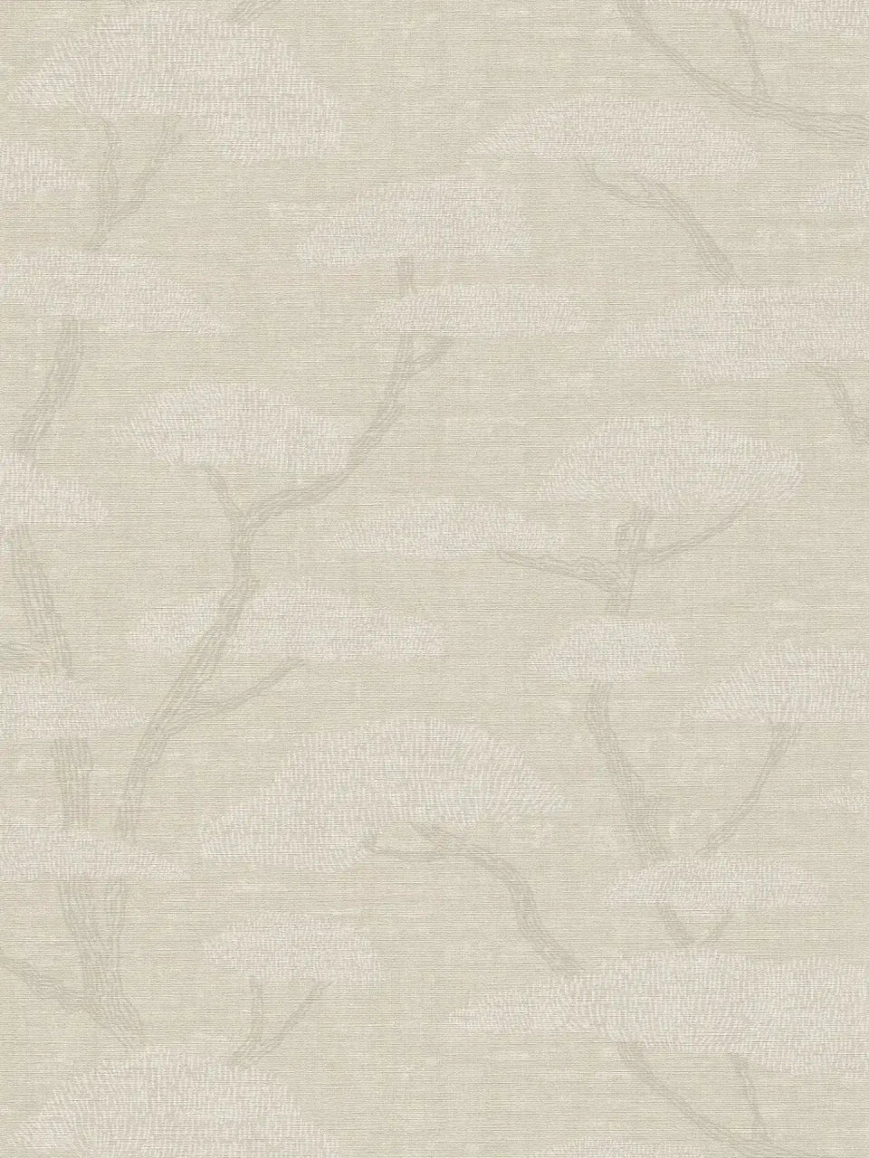 Chinoiserie Tree wallpaper in Light Beige by Natty & Polly, full pattern view
