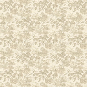 Natoru wallpaper in Cream by Natty & Polly, full pattern view