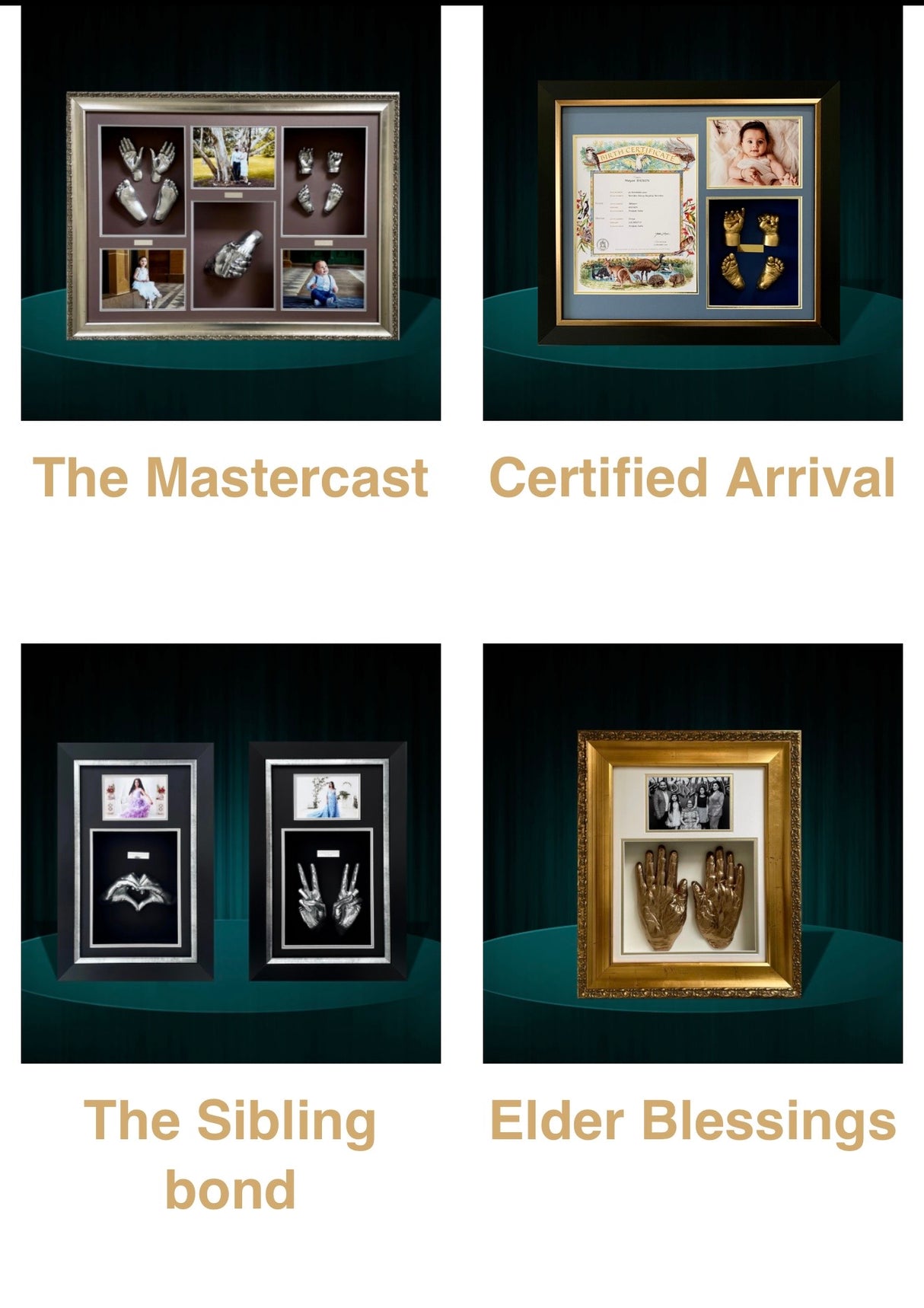 Bespoke Memory Artwork & Legacy Mastercast Collection | Personalised Hand Cast Sculptures, Family Keepsakes curated into Luxury Wall Art