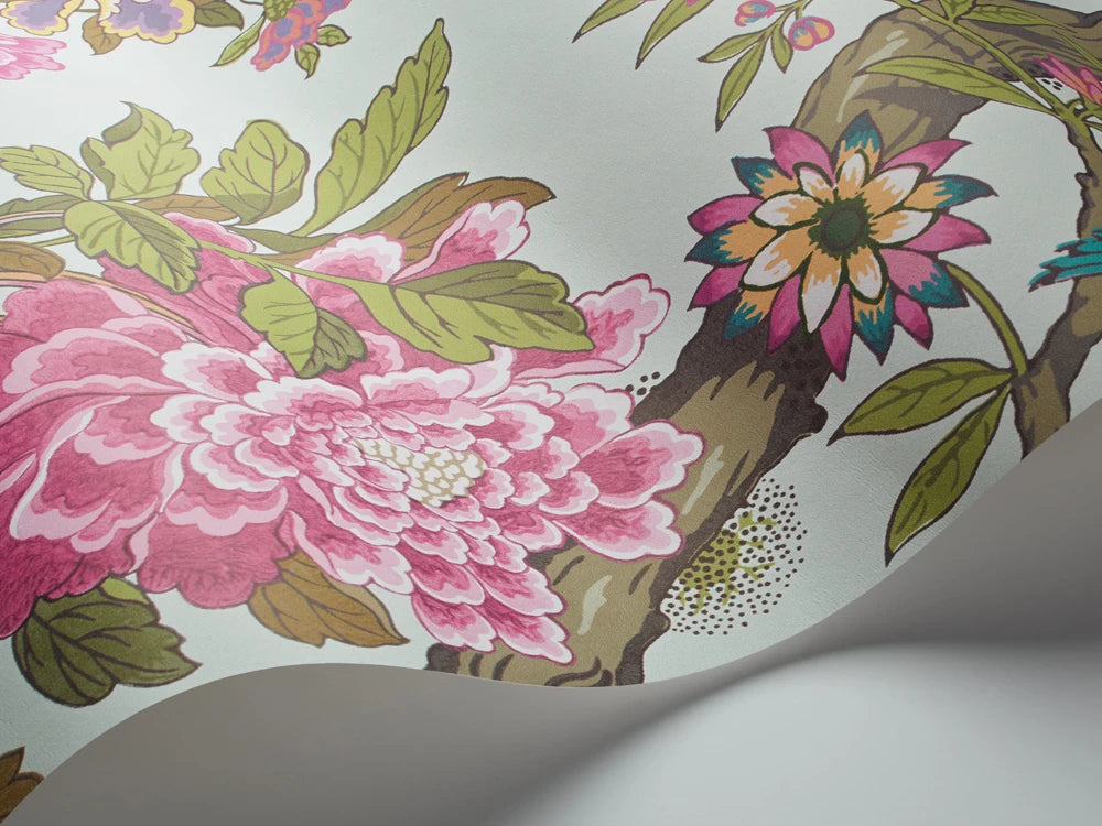 Fontainebleau Wallpaper, Cocolea Natty & Polly, Duck Egg, Per roll (68 cm × 10 m),