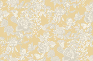 Tivoli Wallpaper, Cocolea Natty & Polly, Soft Yellow / Pale Grey, Per roll (53 cm × 10 m),
