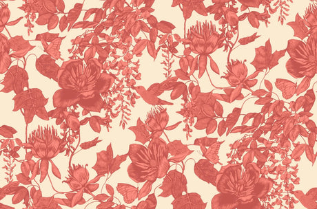 Tivoli wallpaper in Coral by Natty & Polly, styled in an interior