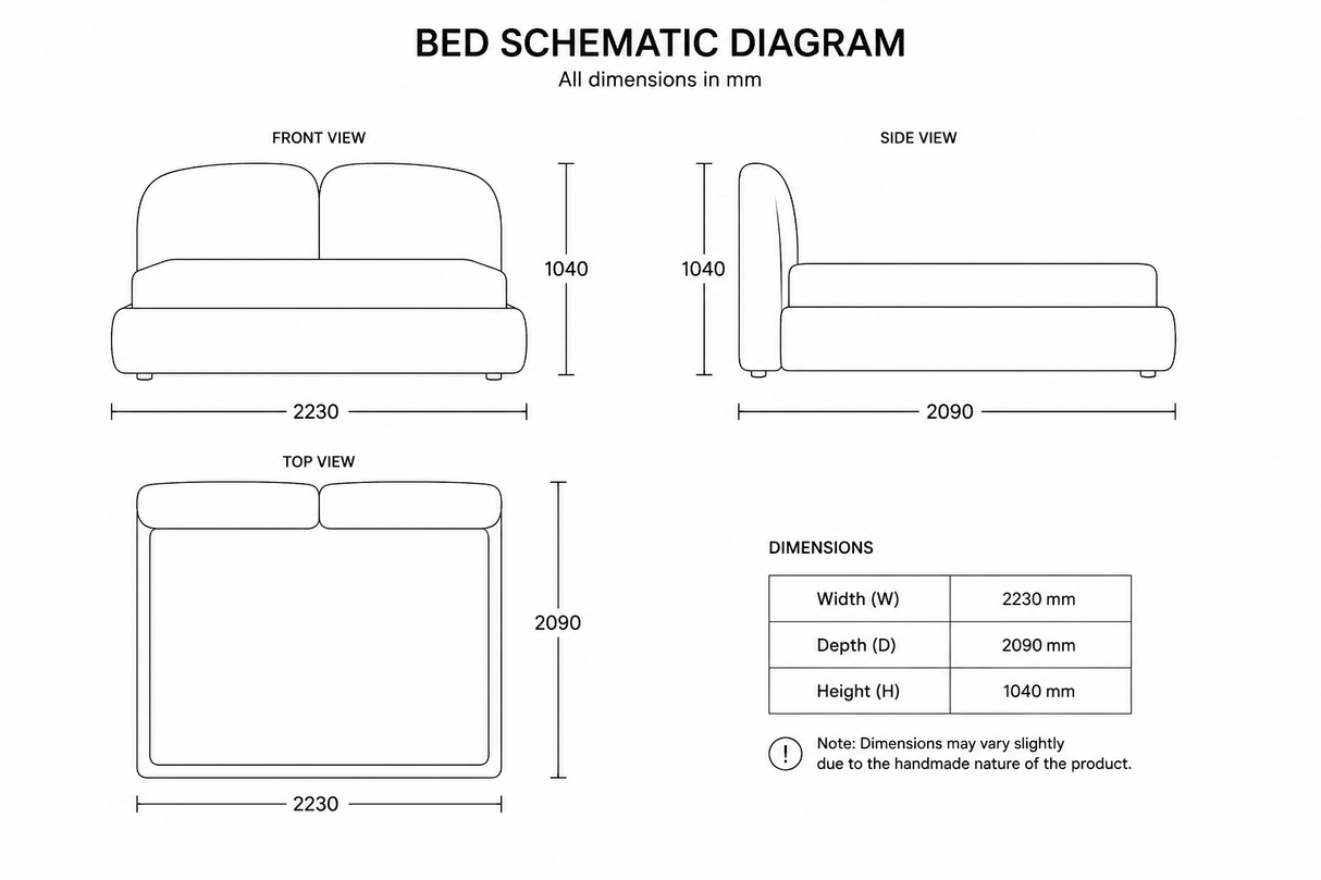 Aspen Cream Boucle Bed, Cocolea, , ,