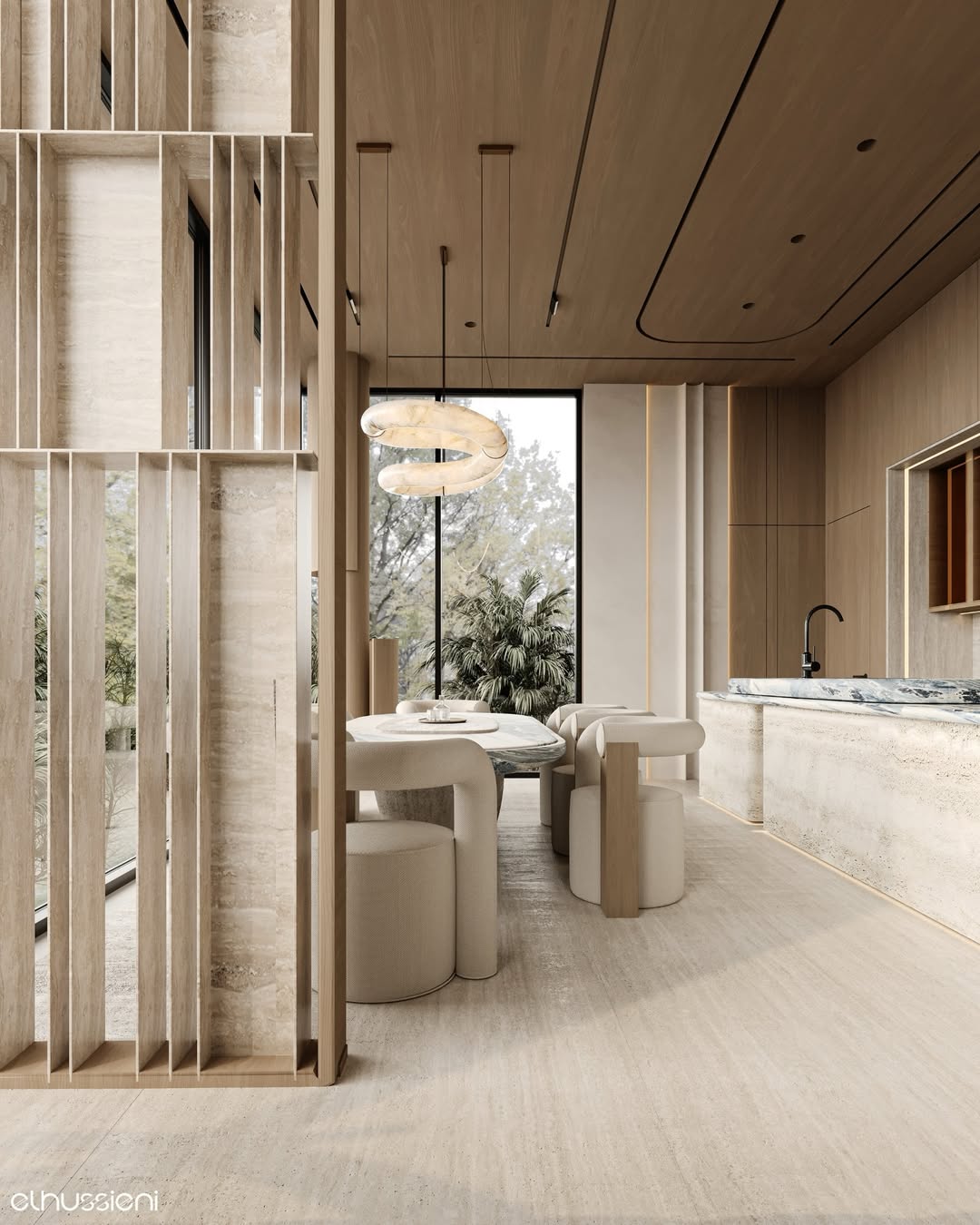 Spanish Marble Alabaster | Contemporary Figure-8 Pendant Light, Cocolea, , ,