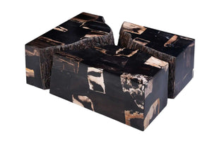 Eclipse Split Trio Petrified Wood Coffee Table — Luxe Neutral Collection