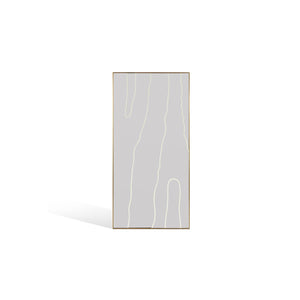 Maison Debrah Wexor full-length rectangular mirror with etched linear pattern and slim brass frame