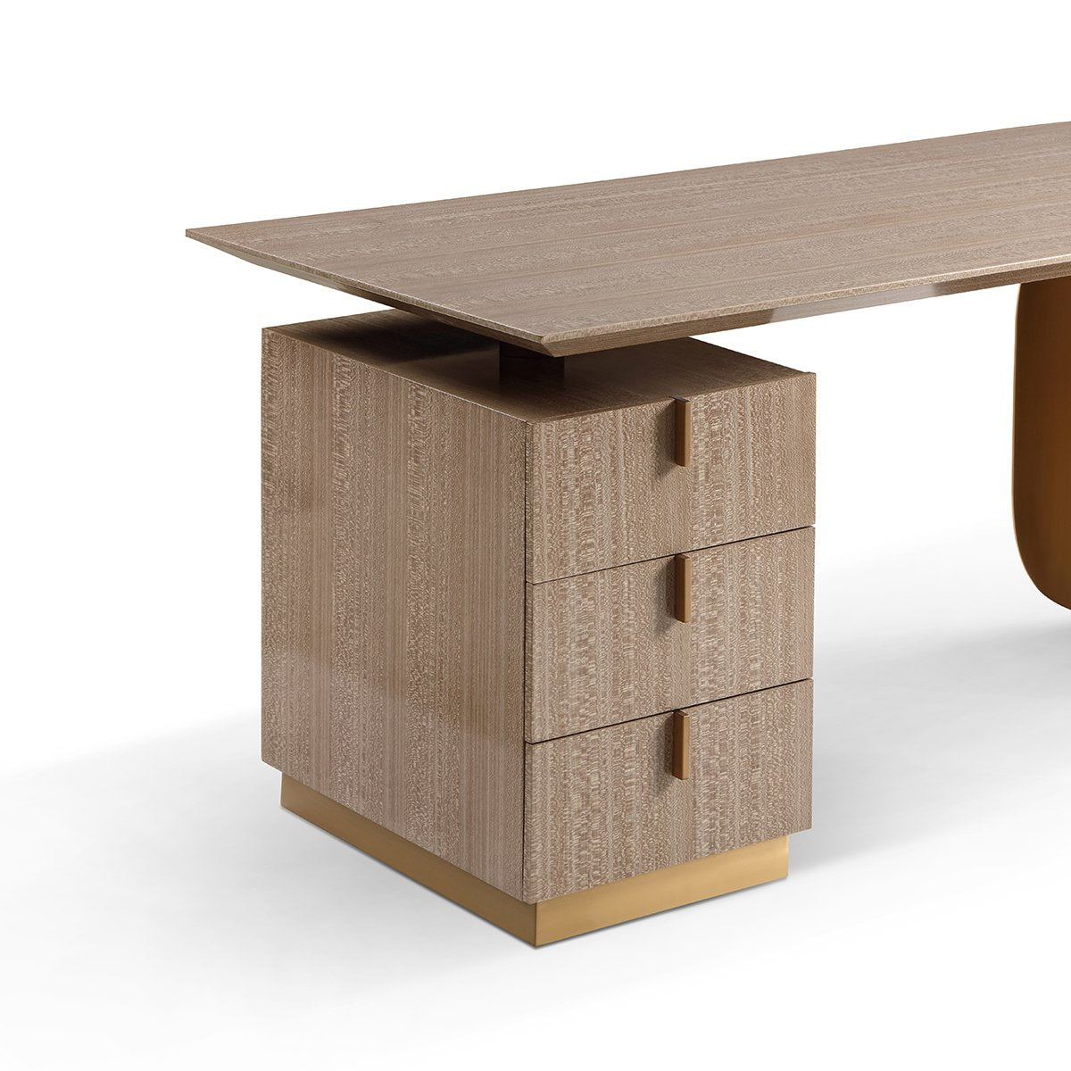 Ebrovia Polished Veneer Desk with Brushed Brass Frame, Maison Debrah, , ,
