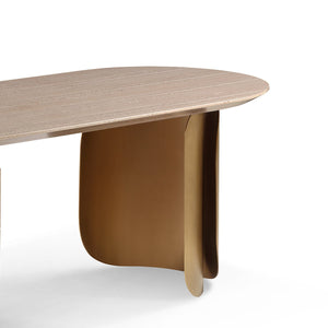 Ebrovia Polished Veneer Desk with Brushed Brass Frame, Maison Debrah, , ,