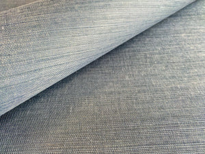 Luxe Coastal Blue Sisal Woven Wallpaper by Olive et Oriel