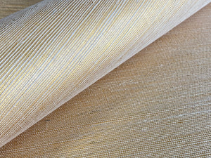Cream Sisal on Soft Gold Grasscloth Wallpaper, Cocolea, , ,
