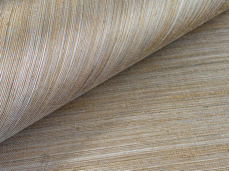 Luxe Tan & Charcoal Sisal Woven Wallpaper by Olive et Oriel