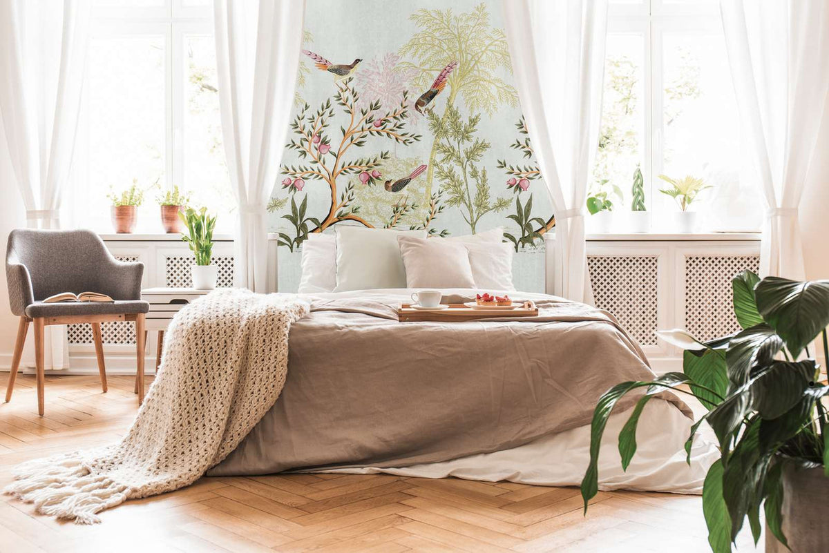 Floral Symphony wallpaper panel by Natty & Polly, full pattern view