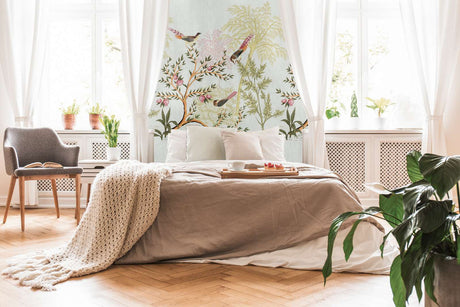 Floral Symphony wallpaper panel by Natty & Polly, full pattern view