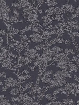 Rococo wallpaper in Charcoal Blue by Natty & Polly, full pattern view
