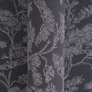Rococo wallpaper in Charcoal Blue by Natty & Polly, styled in an interior