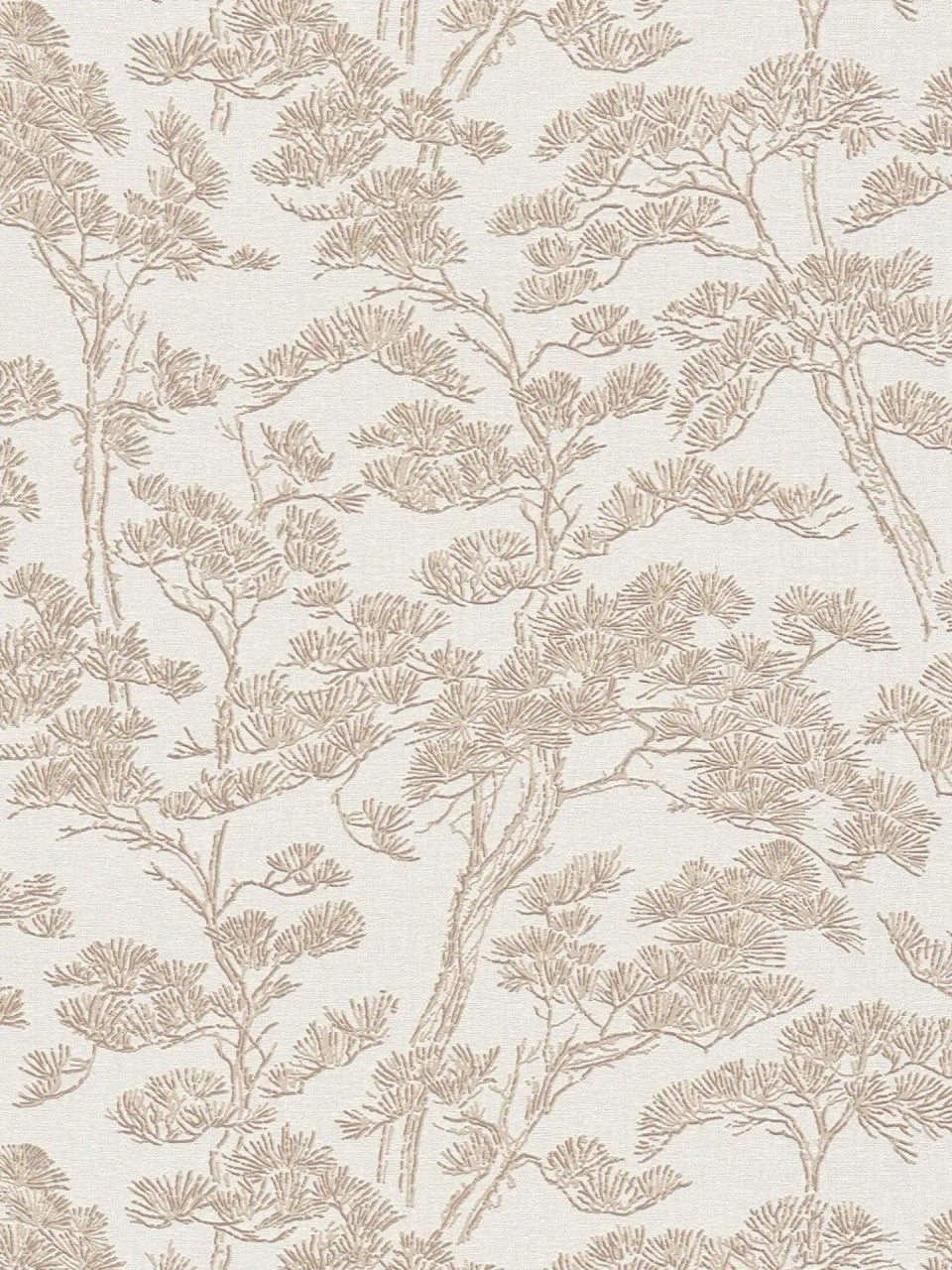 Rococo wallpaper in Taupe / White by Natty & Polly, full pattern view