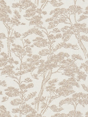 Rococo wallpaper in Taupe / White by Natty & Polly, full pattern view
