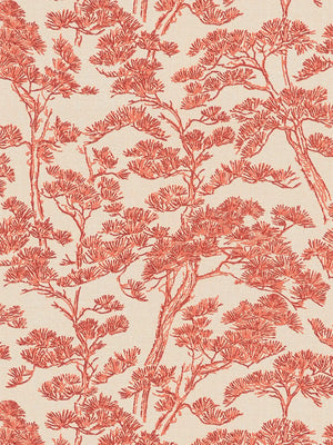 Rococo wallpaper in Coral / Sand by Natty & Polly, full pattern view