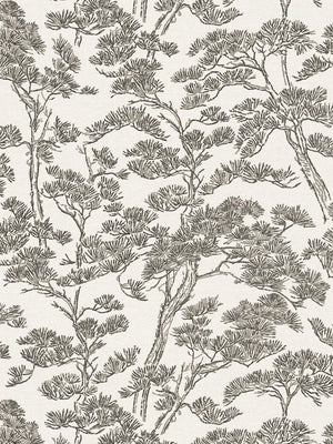 Rococo wallpaper in Black / White by Natty & Polly, full pattern view