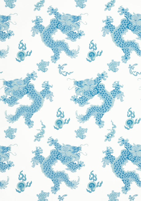 Dragon Dance Wallpaper, Cocolea Natty & Polly, Blue, Per roll (68.6 cm × 10 m),