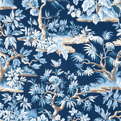 Elwood Wallpaper, Cocolea Natty & Polly, Navy, Per roll (68.58 cm × 10 m),