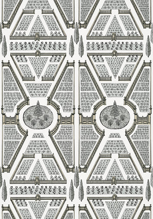 Aerial Garden Wallpaper, Cocolea Natty & Polly, Monochrome, Per roll (68.6 cm × 10.06 m),